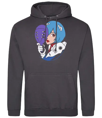 Eva Unit 00 - Rei Ayanami, Evangelion, NGE, Eva Unit 00, anime, manga, retro anime, fan art, t-shirt design, art print, pop culture, mecha, cool anime art, geek art, psychological, minimalist - Standard Hoodie