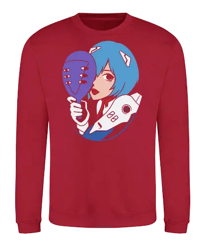 Eva Unit 00 - Rei Ayanami, Evangelion, NGE, Eva Unit 00, anime, manga, retro anime, fan art, t-shirt design, art print, pop culture, mecha, cool anime art, geek art, psychological, minimalist - Sweatshirt