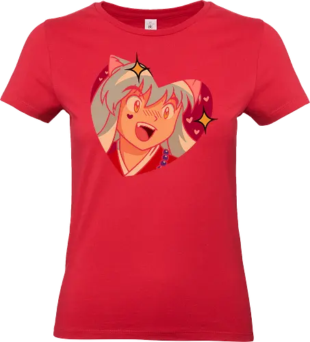 A Wild Inuyasha Appears - Inuyasha, anime, manga, cute, kawaii, fan art, t-shirt design, art print, heart, retro anime, shonen, Sesshomaru, Kagome, nostalgic, geek art, puppy love - Standard T-Shirt (Frauen)