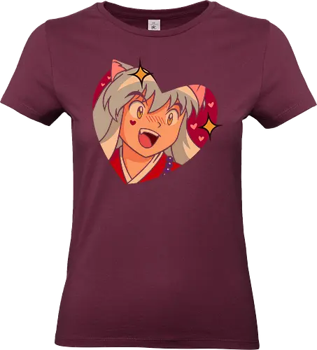 A Wild Inuyasha Appears - Inuyasha, anime, manga, cute, kawaii, fan art, t-shirt design, art print, heart, retro anime, shonen, Sesshomaru, Kagome, nostalgic, geek art, puppy love - Standard T-Shirt (Frauen)