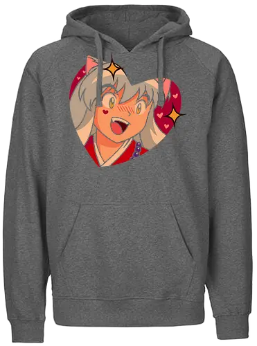 A Wild Inuyasha Appears - Inuyasha, anime, manga, cute, kawaii, fan art, t-shirt design, art print, heart, retro anime, shonen, Sesshomaru, Kagome, nostalgic, geek art, puppy love - Fairtrade Hoodie