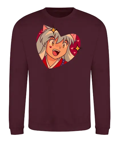 A Wild Inuyasha Appears - Inuyasha, anime, manga, cute, kawaii, fan art, t-shirt design, art print, heart, retro anime, shonen, Sesshomaru, Kagome, nostalgic, geek art, puppy love - Sweatshirt