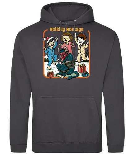 Holiday Hostage  - holiday hostage, retro Christmas, vintage Christmas, retro holiday, holly jolly, merry Christmas, Christmas, krampus, festive - Standard Hoodie