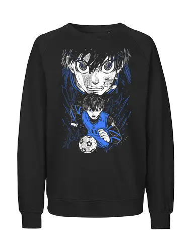 Yoichi Isagi - Blue Lock - Tokyo, Angry, Japanese Art, Aesthetic, Manga Style, Zylixzen, Aggressive, Gamer, Otaku, Gift, Cool, Kawaii, Anime, Manga - Fairtrade Sweatshirt