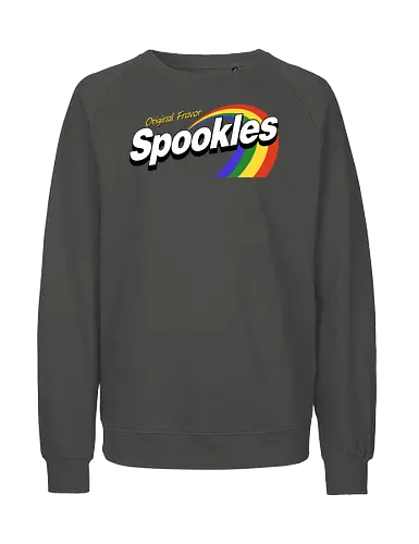 Retro Spookles Parody - halloween, 80s, candy, cosplay, delicious, funny, geek, humor, nerd, parody, rainbow, retro, sweet, trick or treat, vintage - Fairtrade Sweatshirt