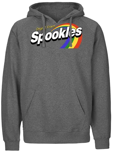 Retro Spookles Parody - halloween, 80s, candy, cosplay, delicious, funny, geek, humor, nerd, parody, rainbow, retro, sweet, trick or treat, vintage - Fairtrade Hoodie