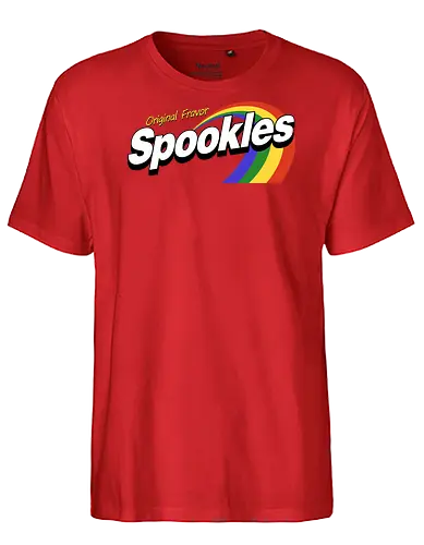 Retro Spookles Parody - halloween, 80s, candy, cosplay, delicious, funny, geek, humor, nerd, parody, rainbow, retro, sweet, trick or treat, vintage - Fairtrade T-Shirt