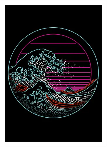Great Neon Wave Circle