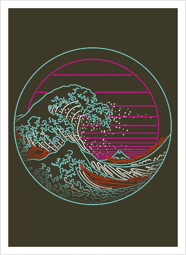Great Neon Wave Circle
