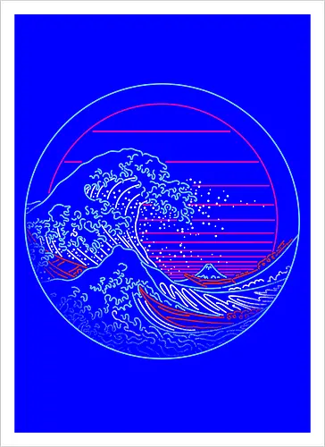 Great Neon Wave Circle