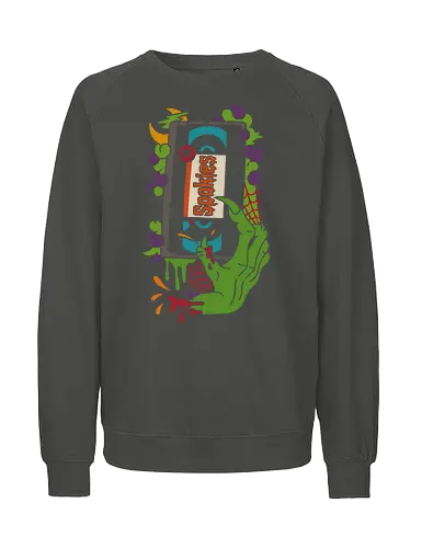 Digital Spookies - fan art, t-shirt design, art print, spooky season, unique art, cool, eerie, Halloween, spooky, monster hand, zombie, horror, retro horror, smartphone, tech horror, spooky movie, pop culture - Fairtrade Sweatshirt