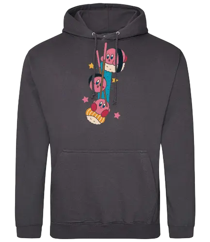 Pink Sushi Stack - Pink, sushi, video game, cute, kawaii, fan art, t-shirt design, art print, food art, Japanese food, pink, gamer gift, geek art, chopsticks, Kirby fan, funny, adorable - Standard Hoodie