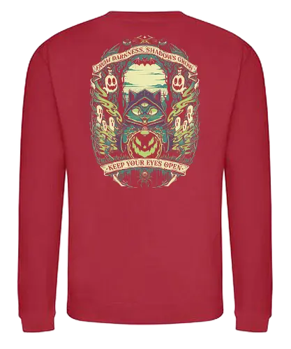 Meowgic ritual - halloween, spooky, ghost, cartoon, funny, slasher, terror, monsters, cat lover, cat, cute, forest, pumpkin - Sweatshirt