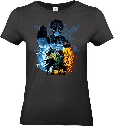 Upper 3 Battle - Slayer, Tanjiro, Giyu, Akaza - Standard T-Shirt (Frauen)