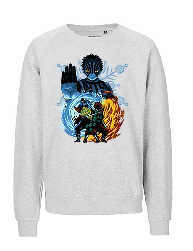 Upper 3 Battle - Slayer, Tanjiro, Giyu, Akaza - Fairtrade Sweatshirt