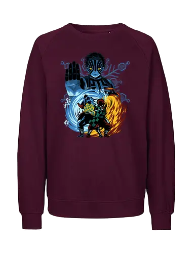 Upper 3 Battle - Slayer, Tanjiro, Giyu, Akaza - Fairtrade Sweatshirt