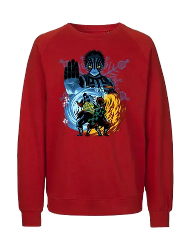 Upper 3 Battle - Slayer, Tanjiro, Giyu, Akaza - Fairtrade Sweatshirt