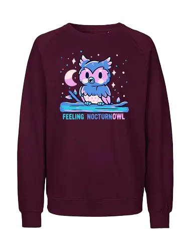 Feeling NocturnOWL - Eule, Nachteule, Mitternacht, Palette, nachtaktiv, owl, night owl, midnight, palette, nocturnal, vibes, late night lover, owls, moon, night time - Fairtrade Sweatshirt