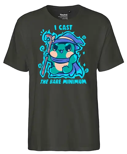 The Bare Minimum Spell - Frosch, absolutes Minimum, Zauberer, Frösche, Zauberspruch, frog, bare minimum, wizard, frogs, magic spell, spell casting, cast, nerdy, cute - Fairtrade T-Shirt