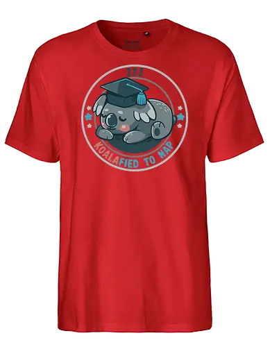 Koalafied to Nap - Koala, qualifiziert, koalafiziert, Nickerchen, Abschlussfeier, süßes Nickerchen, qualified, koalafied, nap, graduation, cute nap, animal pun, graduate, student - Fairtrade T-Shirt