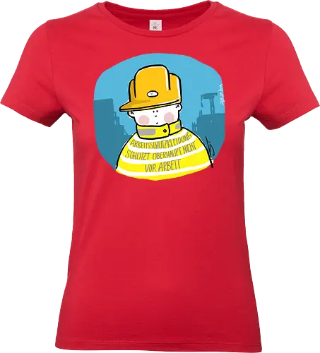 Arbeitsschutzkleidung - Ringelpullisprüche, Ringeldinger, streifenweise, Spruch, Weisheit, Motivation, Handgezeichnet, Humor, Selbstironie, Streifenpulli, Spruchshirt, deutsch, Ringelpulli, SprücheShirt, Cartoon Illustration, Statement, Arbeit, Arbeitsschutz, safety - Standard T-Shirt (Frauen)