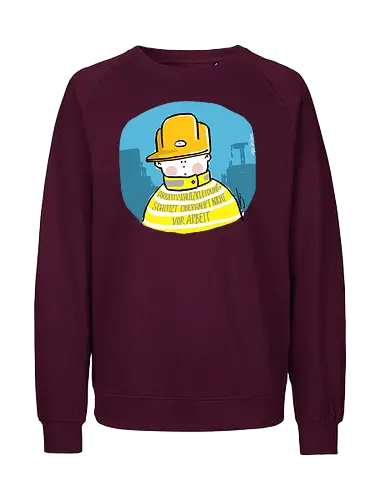 Arbeitsschutzkleidung - Ringelpullisprüche, Ringeldinger, streifenweise, Spruch, Weisheit, Motivation, Handgezeichnet, Humor, Selbstironie, Streifenpulli, Spruchshirt, deutsch, Ringelpulli, SprücheShirt, Cartoon Illustration, Statement, Arbeit, Arbeitsschutz, safety - Fairtrade Sweatshirt