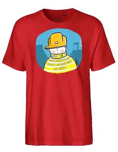 Arbeitsschutzkleidung - Ringelpullisprüche, Ringeldinger, streifenweise, Spruch, Weisheit, Motivation, Handgezeichnet, Humor, Selbstironie, Streifenpulli, Spruchshirt, deutsch, Ringelpulli, SprücheShirt, Cartoon Illustration, Statement, Arbeit, Arbeitsschutz, safety - Fairtrade T-Shirt