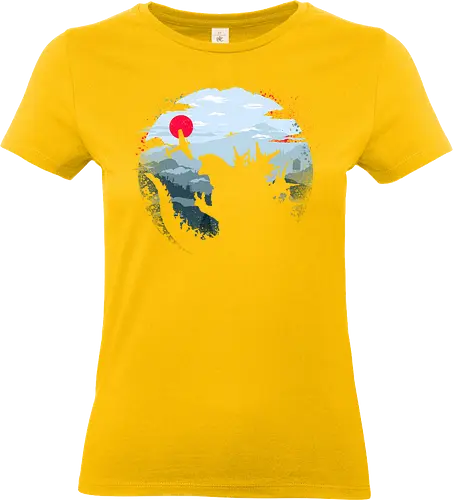 Monster King - Kaiju, monsters, monster king, japan, mount fuji, asia - Standard T-Shirt (Frauen)