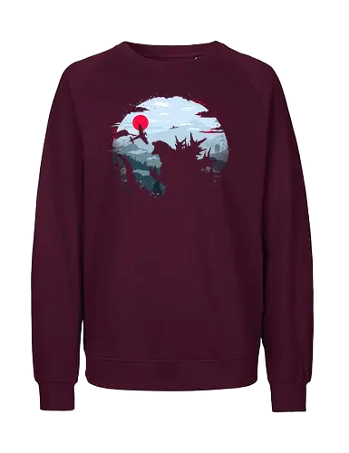Monster King - Kaiju, monsters, monster king, japan, mount fuji, asia - Fairtrade Sweatshirt