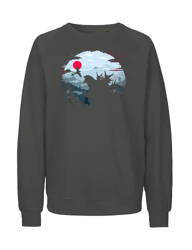Monster King - Kaiju, monsters, monster king, japan, mount fuji, asia - Fairtrade Sweatshirt
