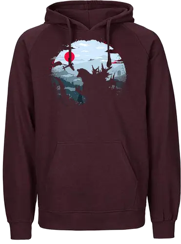 Monster King - Kaiju, monsters, monster king, japan, mount fuji, asia - Fairtrade Hoodie