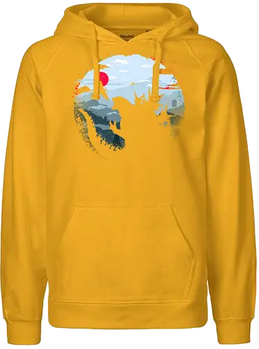 Monster King - Kaiju, monsters, monster king, japan, mount fuji, asia - Fairtrade Hoodie