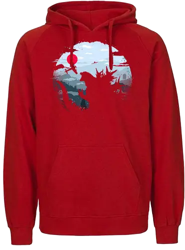 Monster King - Kaiju, monsters, monster king, japan, mount fuji, asia - Fairtrade Hoodie