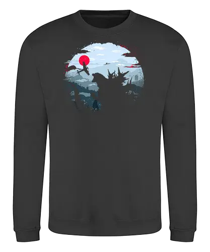 Monster King - Kaiju, monsters, monster king, japan, mount fuji, asia - Sweatshirt