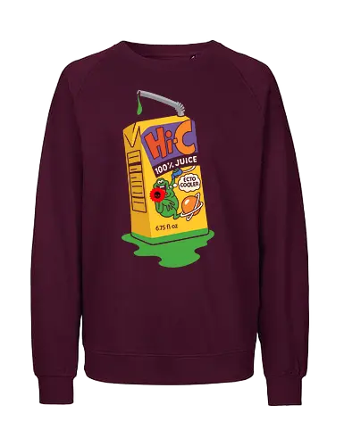  Slime Time Ecto Cooler - Ecto Cooler, Hi-C, Ghost, 90s nostalgia, retro beverage, slime, juice box, pop culture, fan art, t-shirt design, art print, classic cartoon, green slime, throwback, geek culture, 80s - Fairtrade Sweatshirt