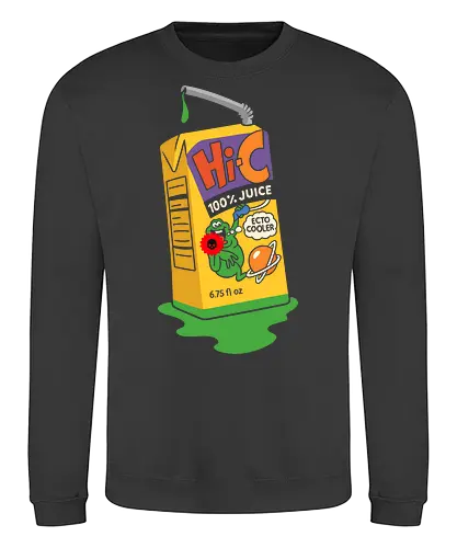  Slime Time Ecto Cooler - Ecto Cooler, Hi-C, Ghost, 90s nostalgia, retro beverage, slime, juice box, pop culture, fan art, t-shirt design, art print, classic cartoon, green slime, throwback, geek culture, 80s - Sweatshirt