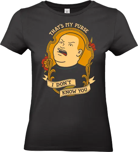  That's My Purse! - pop culture, Mike Judge, Bobby Hill, King of the Hill, That's My Purse, I Don't Know You, cartoon, funny, fan art, t-shirt design, art print, tattoo flash, retro cartoon, 90s nostalgia, Texas, comedy - Standard T-Shirt (Frauen)