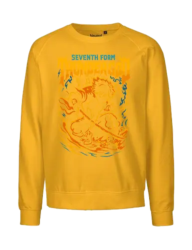 Seventh Form: Thunder God - Zenitsu Agatsuma, Thunder Breathing, Slayer, Kimetsu no Yaiba, anime, manga, Thunder God, Seventh Form, fan art, t-shirt design, art print, lightning, cool anime art, geek art, stylish, KNY, action, dynamic - Fairtrade Sweatshirt