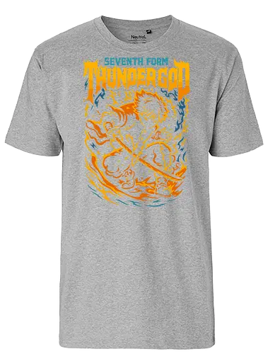 Seventh Form: Thunder God - Zenitsu Agatsuma, Thunder Breathing, Slayer, Kimetsu no Yaiba, anime, manga, Thunder God, Seventh Form, fan art, t-shirt design, art print, lightning, cool anime art, geek art, stylish, KNY, action, dynamic - Fairtrade T-Shirt