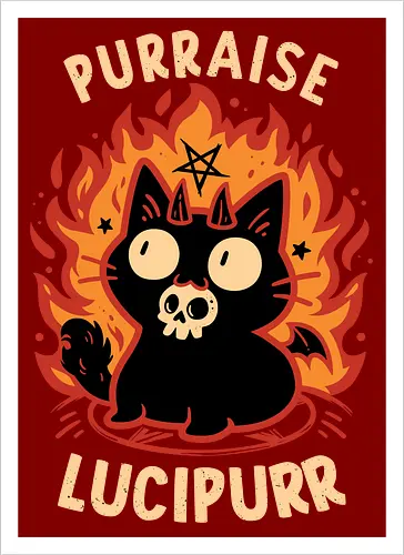 Demon Cat Lucipurr - Funny Gothic Kitten
