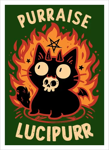 Demon Cat Lucipurr - Funny Gothic Kitten
