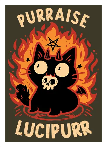 Demon Cat Lucipurr - Funny Gothic Kitten
