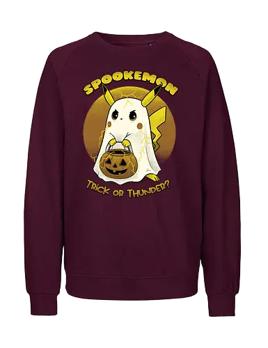 Spookemon - Pocket, Mouse, halloween, pumpkin, trick or treat, geek, anime - Fairtrade Sweatshirt