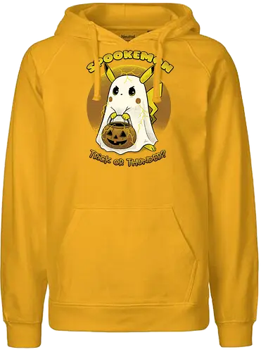 Spookemon - Pocket, Mouse, halloween, pumpkin, trick or treat, geek, anime - Fairtrade Hoodie