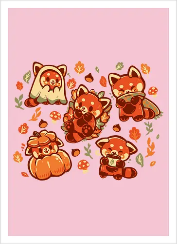 Red Panda Autumn Time