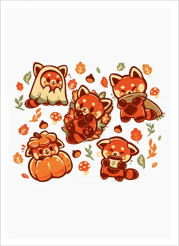 Red Panda Autumn Time