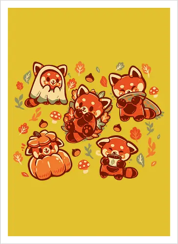 Red Panda Autumn Time