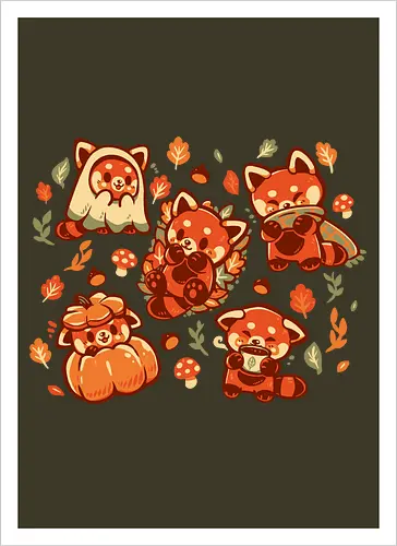 Red Panda Autumn Time