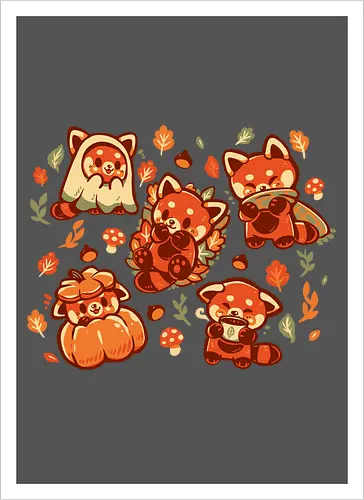 Red Panda Autumn Time