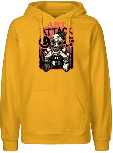 Clown Art TV Show - Attack, Evil Clown, Clown, Tv Show, Classic Horror, Classic, Fun, Funny, Smile, Creepy, Spooky, Spooky Season, Scary, Dark Humor, Dark, Horror, Horror Movies, Horror Movie, Gore, Black And White, Sunglasses, Ink, Halloween Movie, Halloween, Halloween Movies - Fairtrade Hoodie